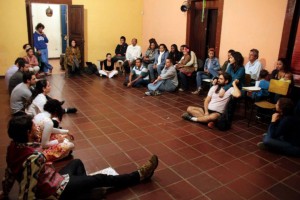 1º Ensaio aberto no Espaço Cultural Fazenda Roseira 24/07/2015. Bate-papo com o plateia após o espetáculo.